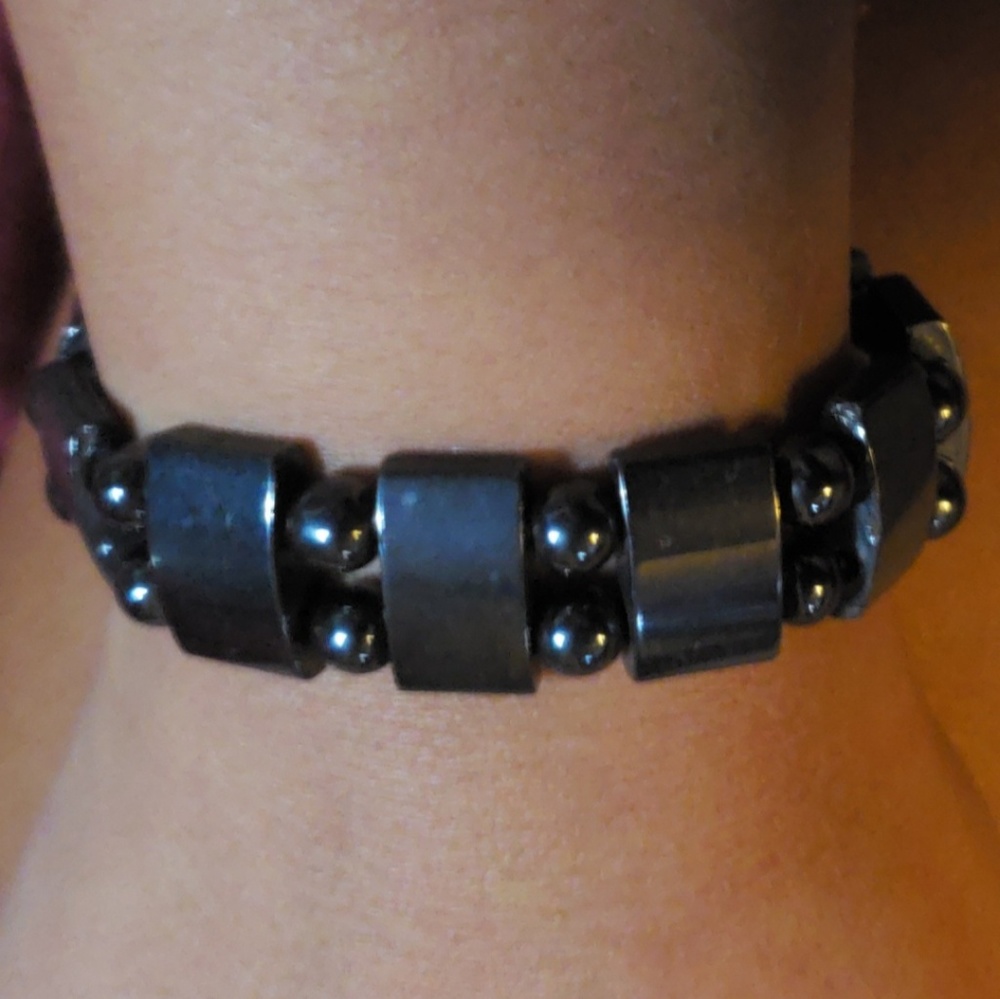 Black Hematite Bracelet With Black Beads